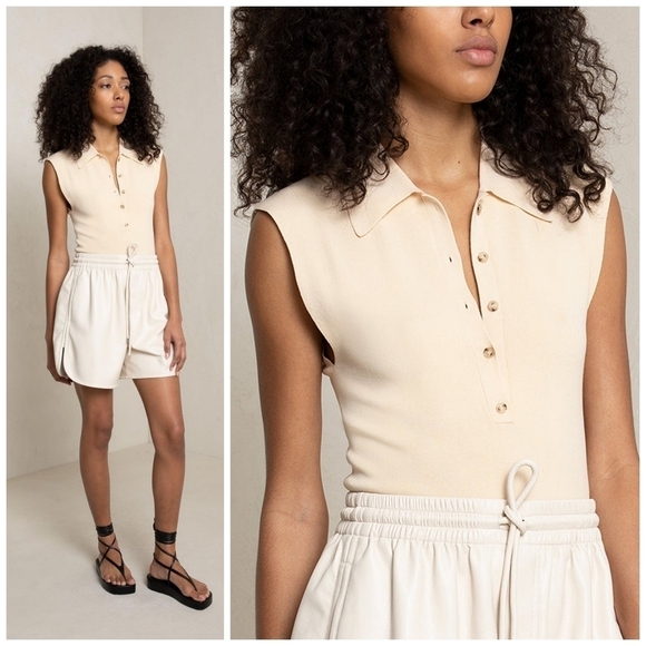A.L.C. Taylor Rib Knit Polo Top - Picture 5 of 5
